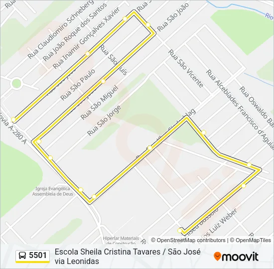 5501 Bus Line Map