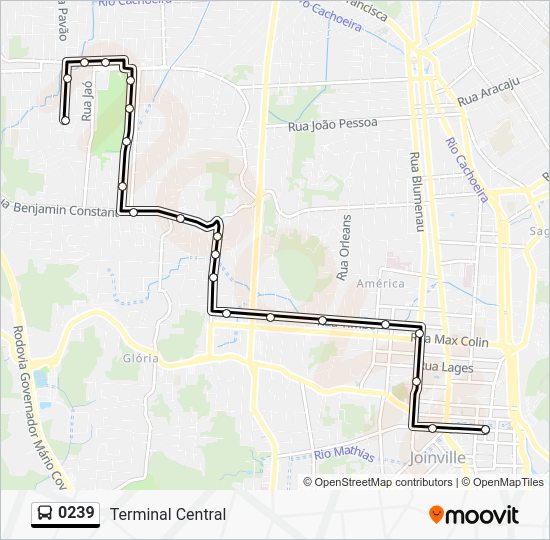Rota da linha 0239: horários, paradas e mapas - Terminal Central ...