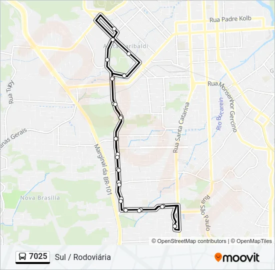 7025 Bus Line Map