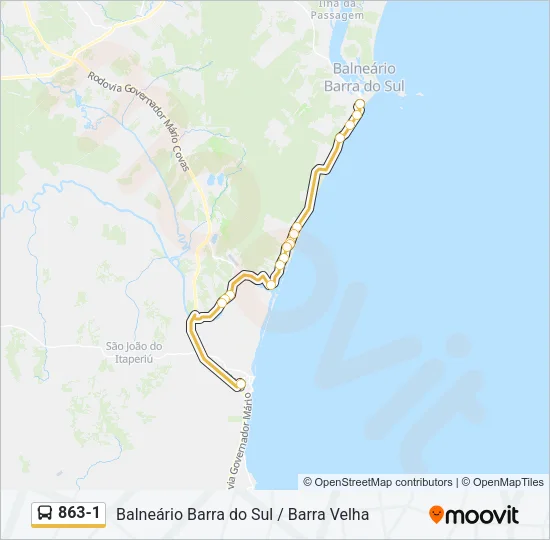 863-1 Bus Line Map