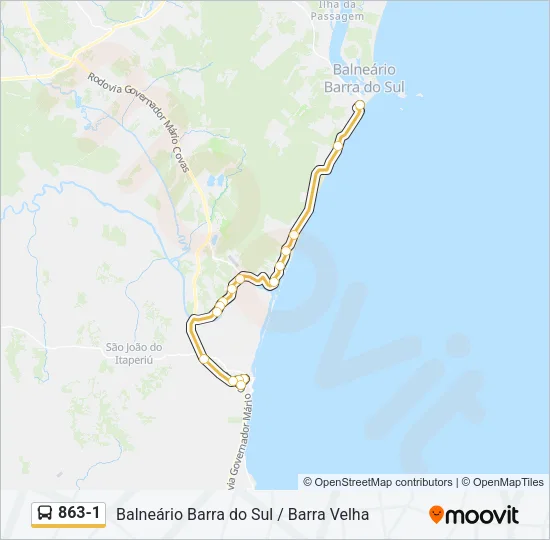 863-1 Bus Line Map