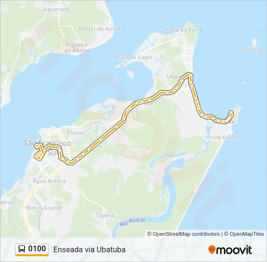 0100 Bus Line Map