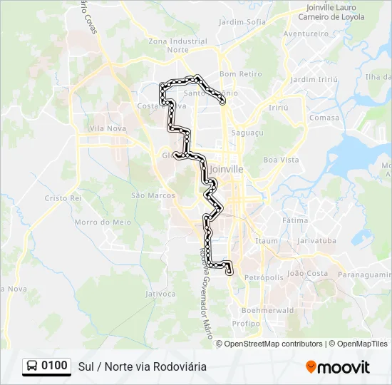 0100 Bus Line Map