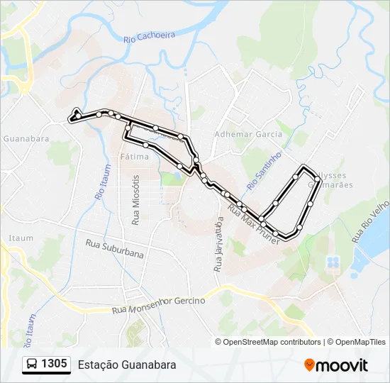 1305 Bus Line Map