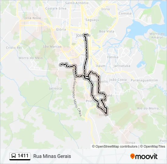 1411 Bus Line Map