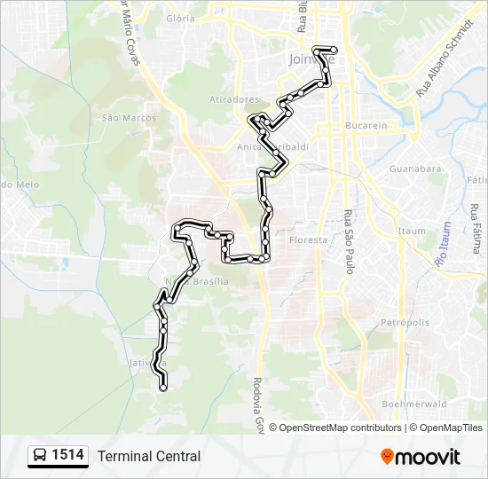 1514 Bus Line Map