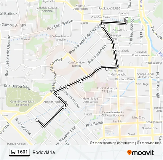 1601 Bus Line Map
