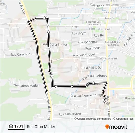 1731 Bus Line Map