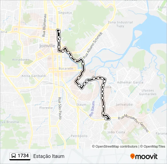 1734 Bus Line Map