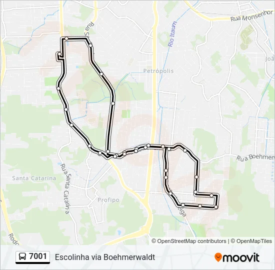 7001 Bus Line Map