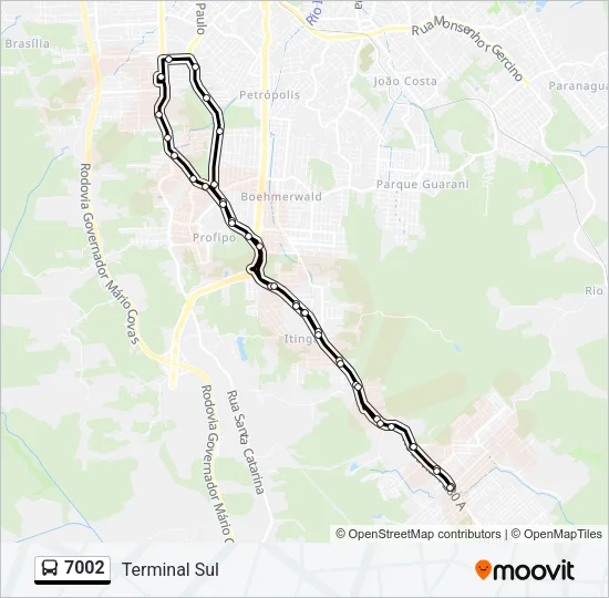 7002 Bus Line Map