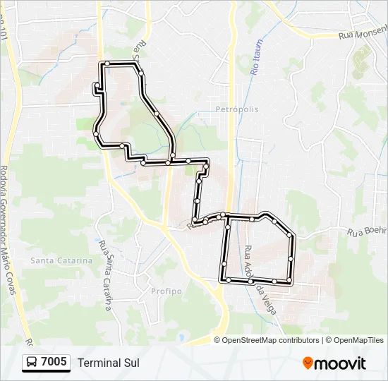7005 Bus Line Map