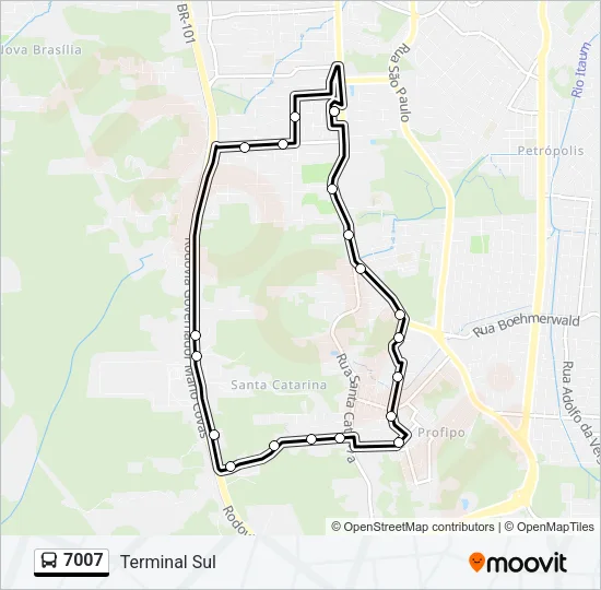 7007 Bus Line Map