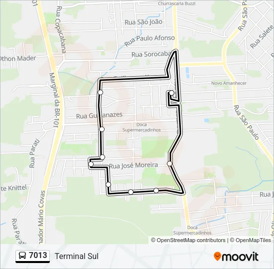 7013 Bus Line Map