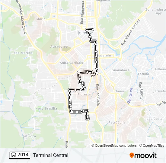 7014 Bus Line Map