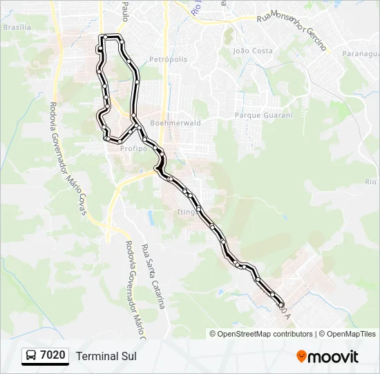 7020 Bus Line Map