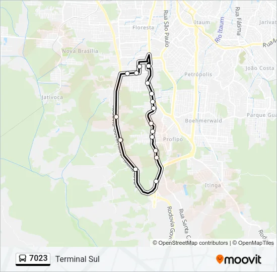 7023 Bus Line Map