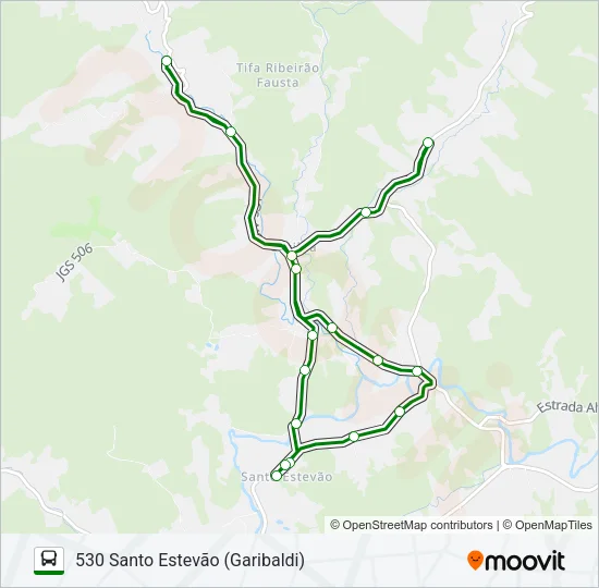 530 SANTO ESTEVÃO (GARIBALDI) Bus Line Map