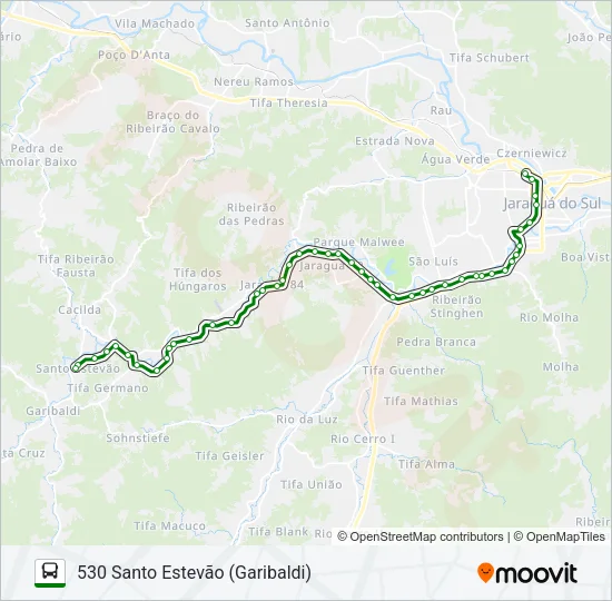 530 SANTO ESTEVÃO (GARIBALDI) Bus Line Map