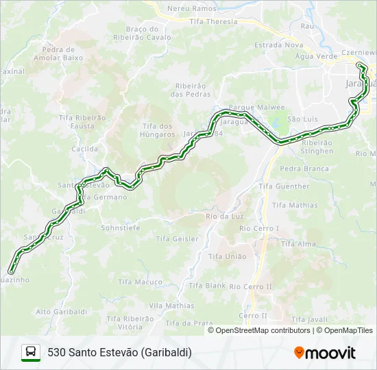 530 SANTO ESTEVÃO (GARIBALDI) Bus Line Map