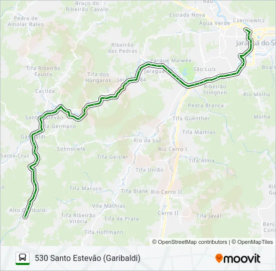 530 SANTO ESTEVÃO (GARIBALDI) Bus Line Map