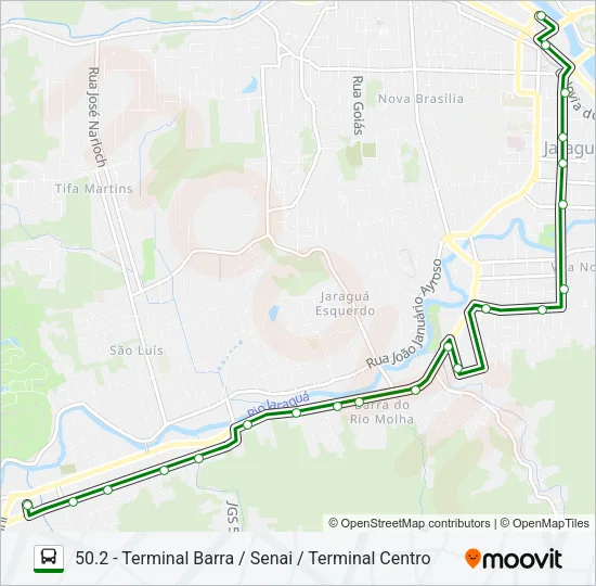 50 TRONCAL TERMINAL BARRA / TERMINAL CENTRO Bus Line Map
