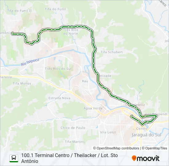 100 TRÊS RIOS Bus Line Map