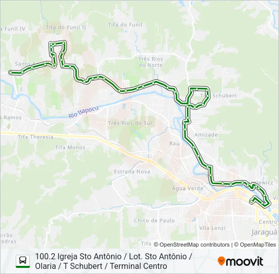 100 TRÊS RIOS Bus Line Map