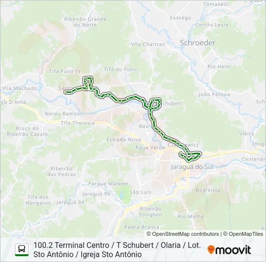 100 TRÊS RIOS Bus Line Map