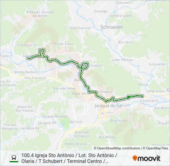 100 TRÊS RIOS Bus Line Map
