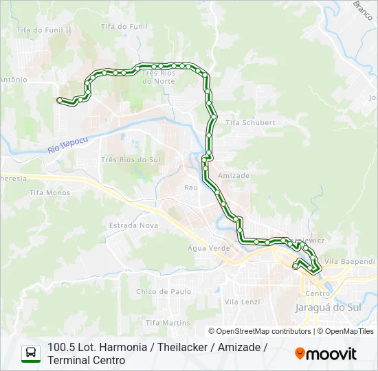 100 TRÊS RIOS Bus Line Map