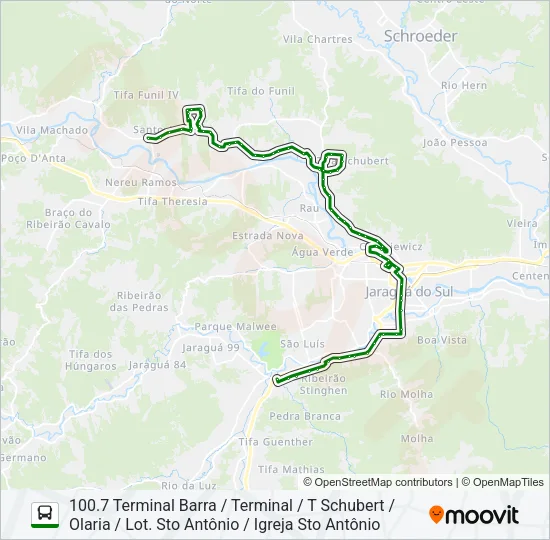 100 TRÊS RIOS Bus Line Map