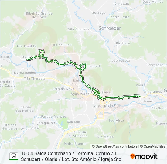 100 TRÊS RIOS Bus Line Map