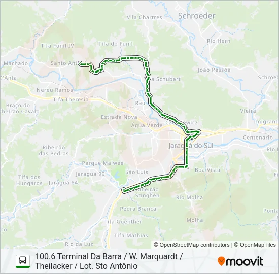 100 TRÊS RIOS Bus Line Map