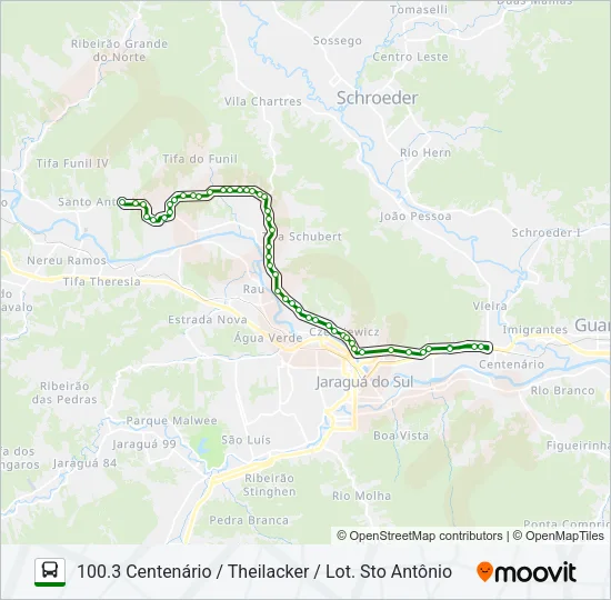 100 TRÊS RIOS Bus Line Map