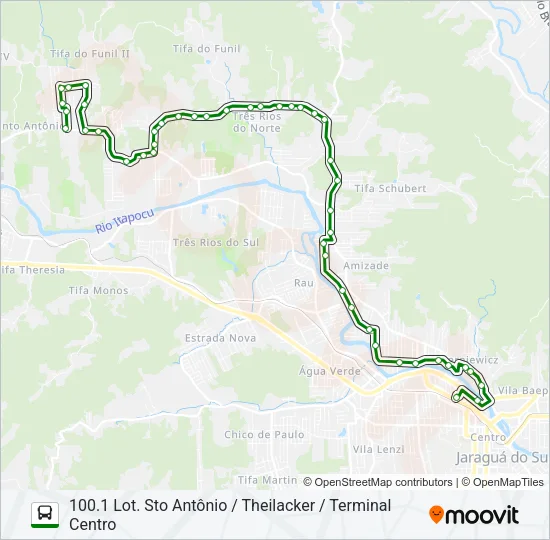 100 TRÊS RIOS Bus Line Map