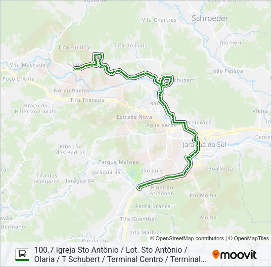 100 TRÊS RIOS Bus Line Map