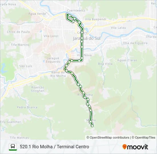 520 RIO MOLHA Bus Line Map