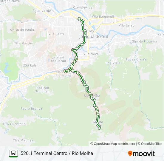 520 RIO MOLHA Bus Line Map