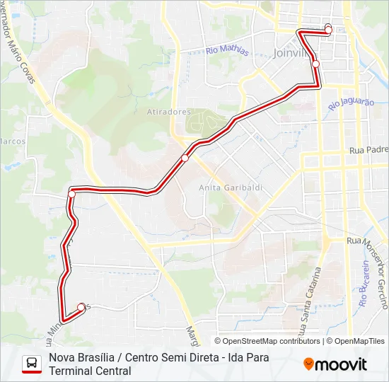 0651 NOVA BRASÍLIA / CENTRO SEMI DIRETA  Line Map
