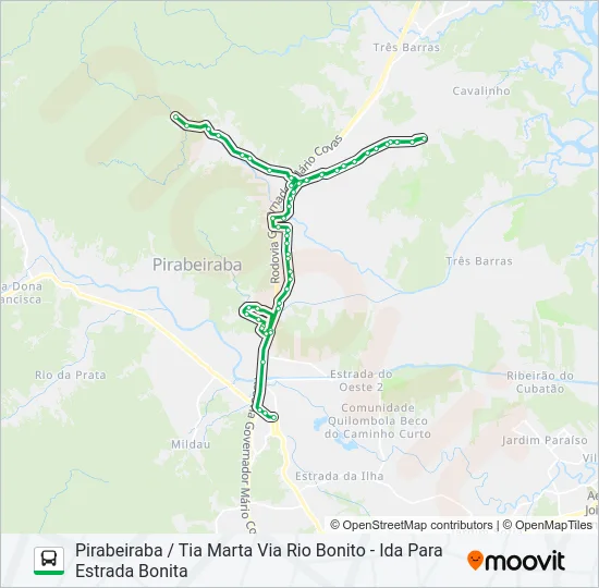 4028 PIRABEIRABA / TIA MARTA VIA RIO BONITO  Line Map