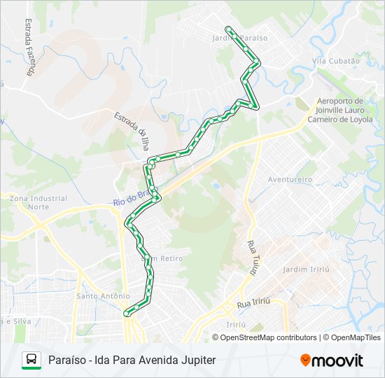 Mapa da linha 0206 PARAÍSO de ônibus