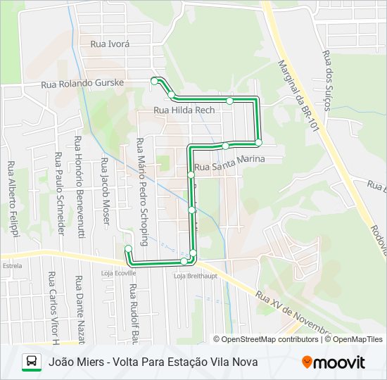 Mapa da linha 0255 JOÃO MIERS de ônibus