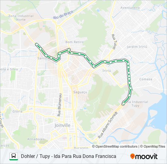 Mapa da linha 0920 DOHLER / TUPY de ônibus