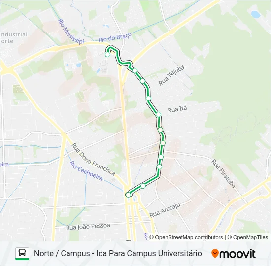 0208 NORTE / CAMPUS  Line Map