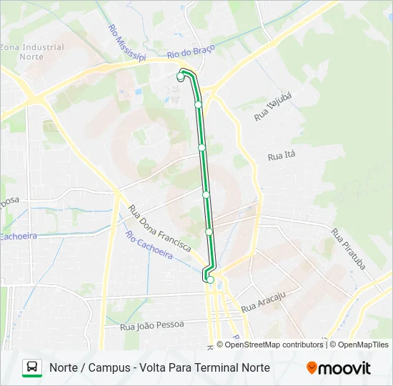 0208 NORTE / CAMPUS  Line Map