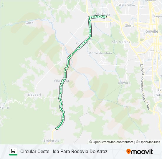 Mapa da linha 0441 CIRCULAR OESTE de ônibus