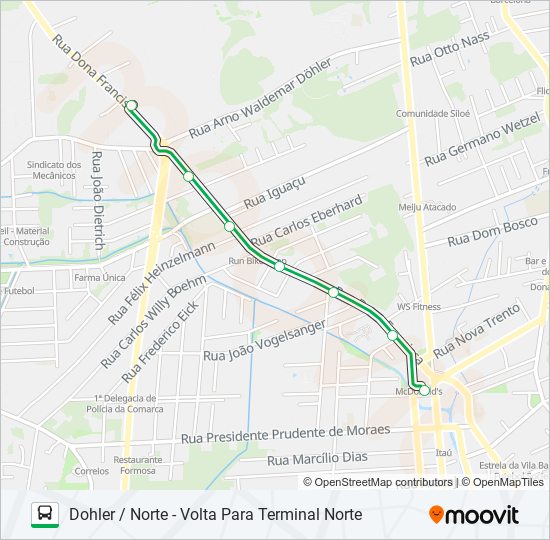 Mapa de 0922 DOHLER / NORTE de autobús