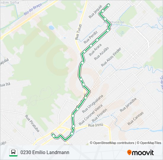 Mapa da linha 0230 EMÍLIO LANDMANN de ônibus