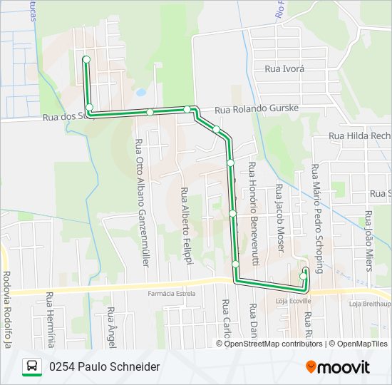 0254 PAULO SCHNEIDER bus Line Map